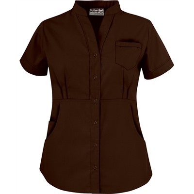Butter-Soft Scrubs by UA™ Women's Solid Mandarin Collar Snap Front Top