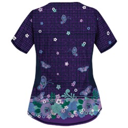 UA Butterfly Chic Grape Scrub Top