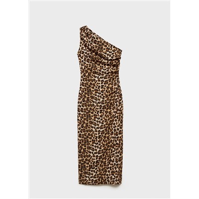 Vestido asimétrico animal print