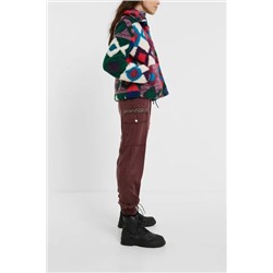 Chaqueta corta de pelo multicolor