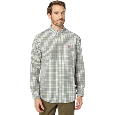 U.S. POLO ASSN. Long Sleeve CVC Yarn-Dye Plaid Woven Shirt