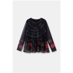 Camiseta floral transparencias