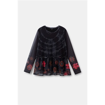 Camiseta floral transparencias
