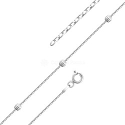 Цепь из серебра родированная - 45 см с удлинением 925 пробы 140060R050L45
