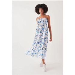 Trägerloses gemustertes Kleid