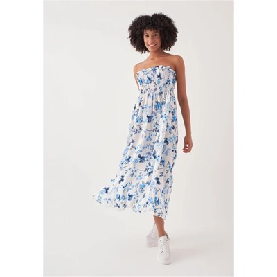 Trägerloses gemustertes Kleid
