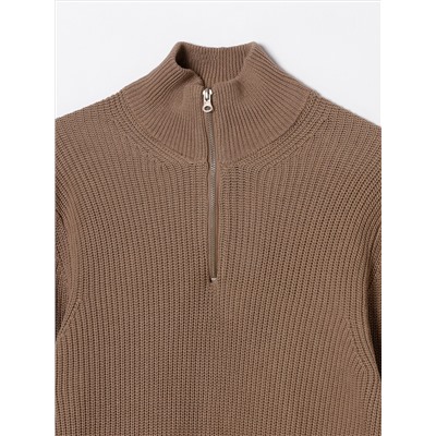 JERSEY DE CUELLO ALTO CON CREMALLERA