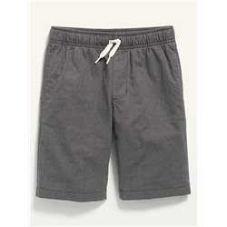 Textured Canvas Non-Stretch Jogger Shorts for Boys