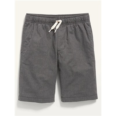Textured Canvas Non-Stretch Jogger Shorts for Boys