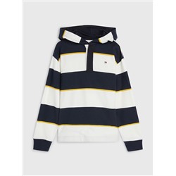 TOMMY HILFIGER KIDS' RUGBY STRIPE HOODIE