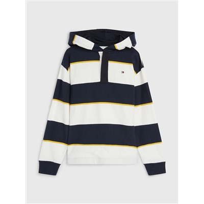 TOMMY HILFIGER KIDS' RUGBY STRIPE HOODIE