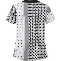 UA Retro Rhapsody White Print Scrub Top