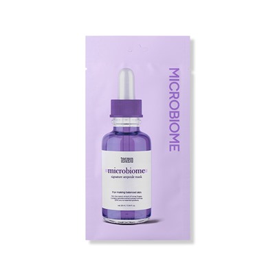 TENZERO SIGNATURE AMPOULE MASK MICROBIOME Ампульная тканевая маска для лица с пробиотиками 28мл