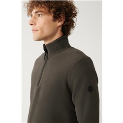 Antrasit Dik Yaka Soğuğa Dayanıklı Yarım Fermuarlı Regular Fit Standart Kesim Polar Sweatshirt