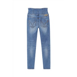 Vaquero skinny fit de tiro alto Azul
