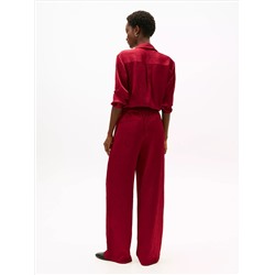 Textured Stretch Satin Pull-On Pant