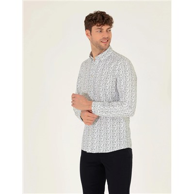 Haki Slim Fit Uzun Kollu Gömlek