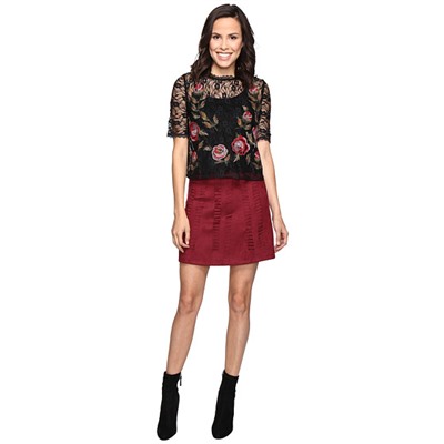 Suede Woven A Line Skirt