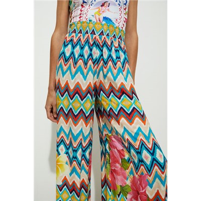 Pantalón pata ancha flores
