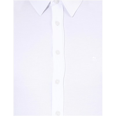 Beyaz Slim Fit Armürlü Gömlek