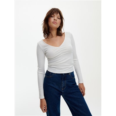 Bluse mit gesprenkelter Textur