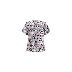 UA Painted Pink Ribbons White Print Scrub Top