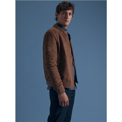 Jacke aus Wildlederimitat