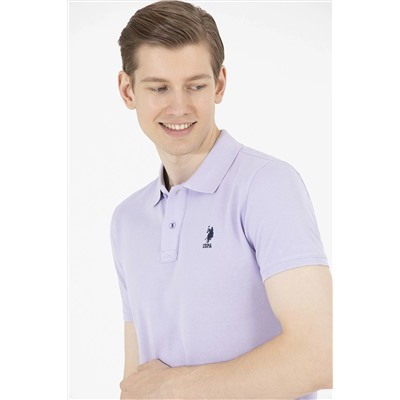 Erkek Lila Basic Polo Yaka Tişört