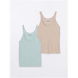 PACK DE 2 CAMISETAS DE TIRANTES CON ENCAJE