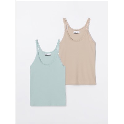 PACK DE 2 CAMISETAS DE TIRANTES CON ENCAJE
