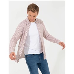 Kahverengi Regular Fit Uzun Kollu Gömlek