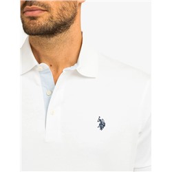 SOLID INTERLOCK POLO SHIRT WITH WOVEN TRIM
