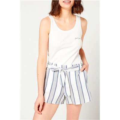Short Longo Azul y blanco