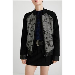 Chaqueta bomber lana bordada