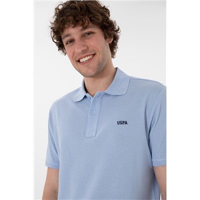 Erkek Regular Fit Polo Yaka Açık Mavi Basic Tişört