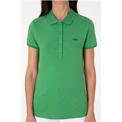 Kadın Açık Yeşil Basic Polo Yaka Tişört