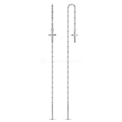 Серьги-продёвки из серебра родированные 925 пробы 16531RHр