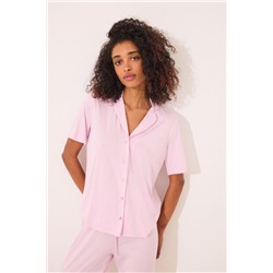 Pijama camisero Capri viscosa rosa