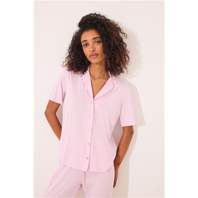 Pijama camisero Capri viscosa rosa