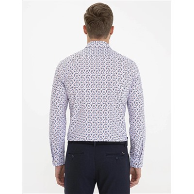 Lacivert Slim Fit Uzun Kollu Gömlek