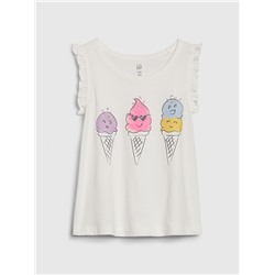 Toddler Graphic Tank with Ruffles