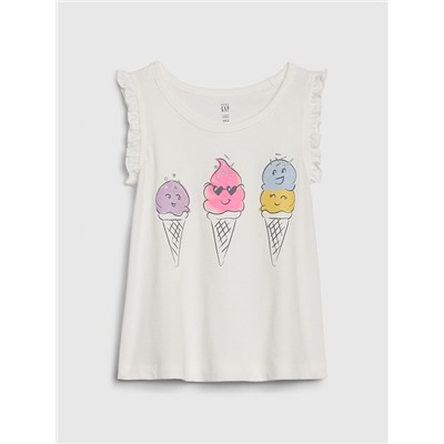 Toddler Graphic Tank with Ruffles