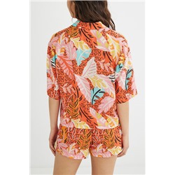 Camisa corta pijama estampada