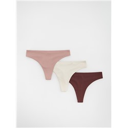 Tangas aus Rippstrick, 3er-Pack