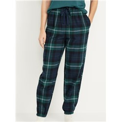 High-Waisted Flannel Pajama Joggers for Women