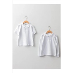 LC Waikiki, Polo Yaka Basic Beyaz Erkek Çocuk Tişört 2'li