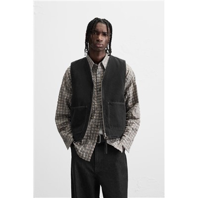 CHALECO DENIM BOLSILLOS