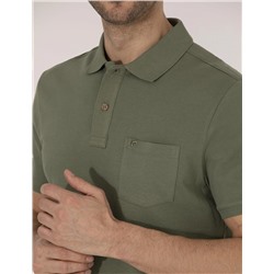 Haki Regular Fit Polo Yaka Basic Tişört