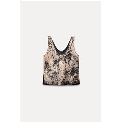 ZW COLLECTION CREASED-EFFECT PRINTED TOP