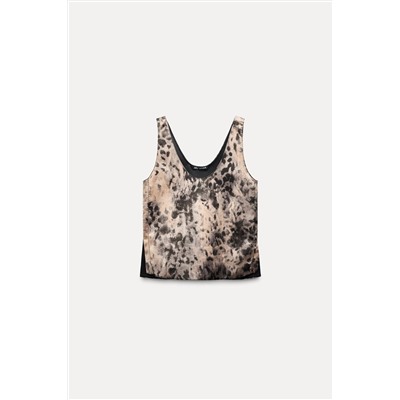ZW COLLECTION CREASED-EFFECT PRINTED TOP